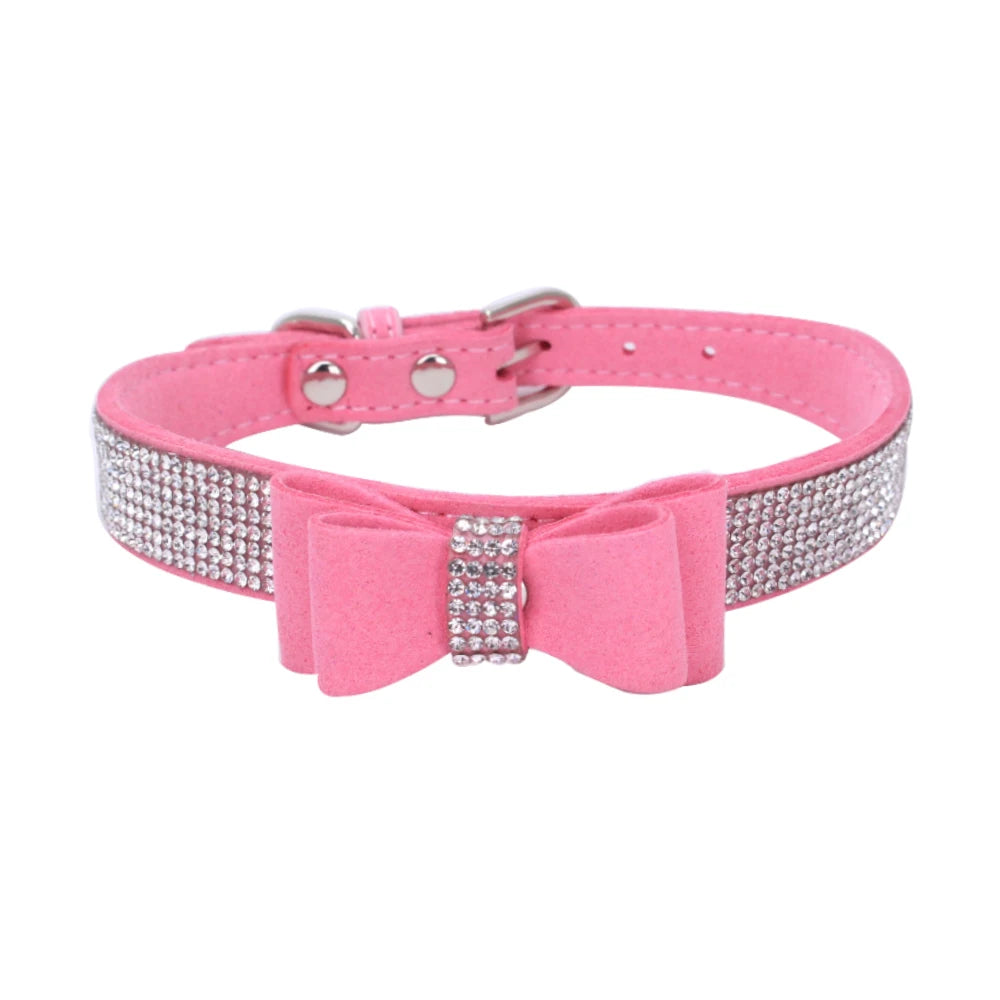 Rhinestone Bow Collar and Leash