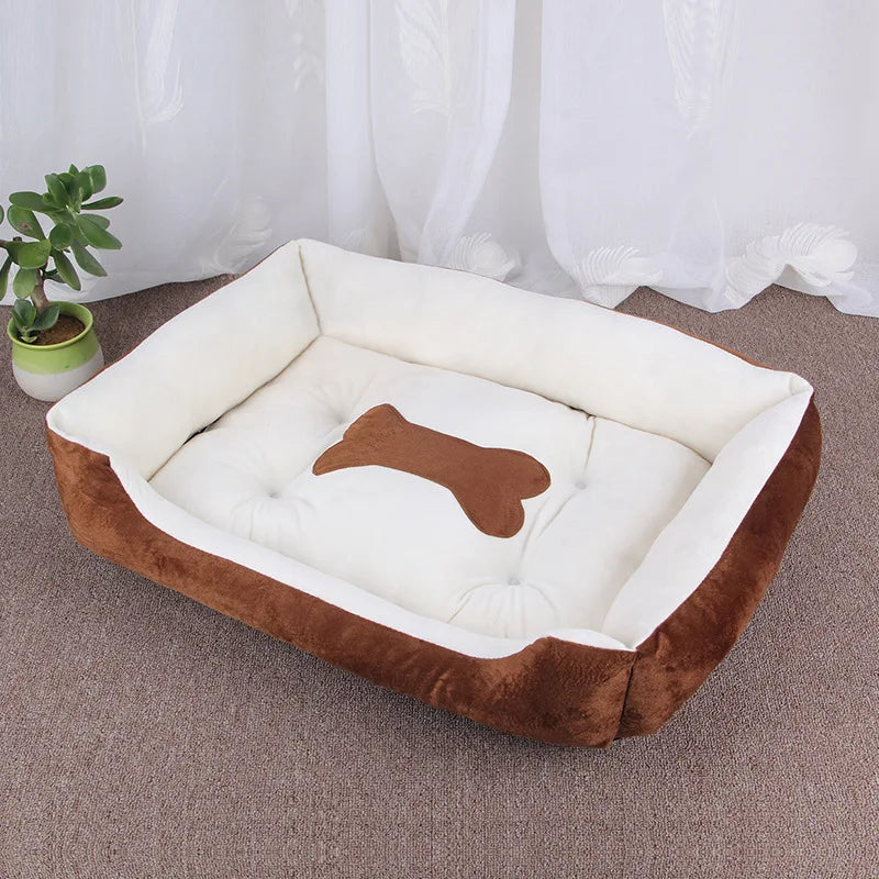 Cozy Bone Plush Dog Bed