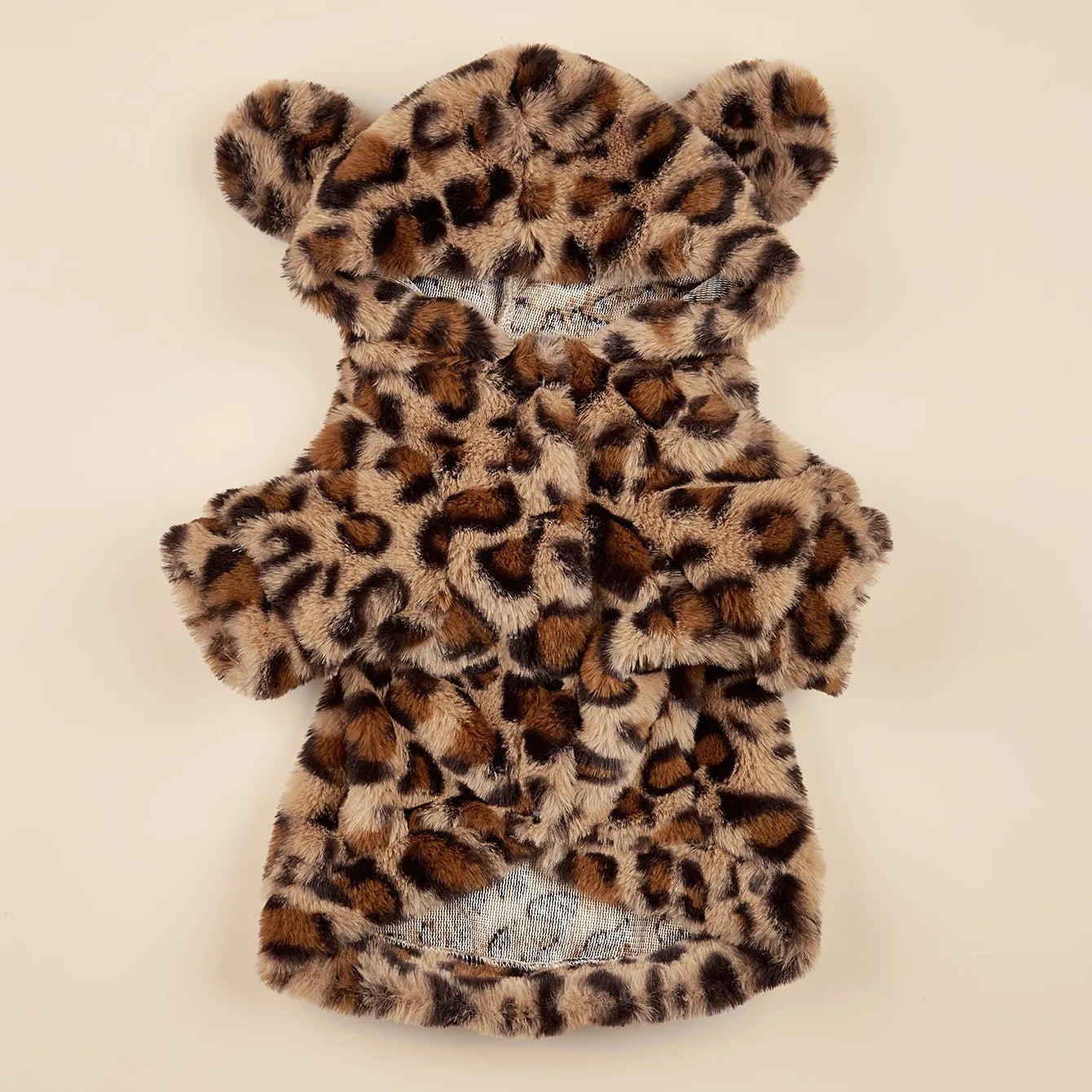 Leopard Flannel Hoodie with Ears