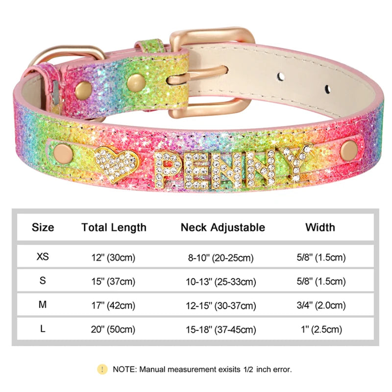 Bling Crystal Puppy Dog Collars Personalized Rhinestone Small Dog Collar Custom Chihuahua Necklace with Charms Pet Accessories