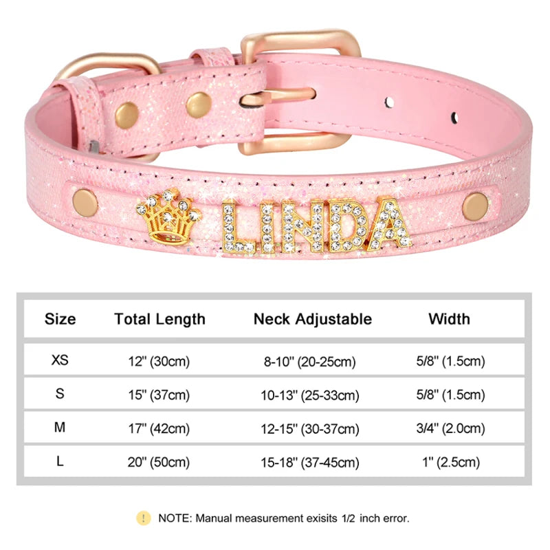 Bling Crystal Puppy Dog Collars Personalized Rhinestone Small Dog Collar Custom Chihuahua Necklace with Charms Pet Accessories