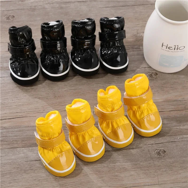 Leather Fleece Snow Boots