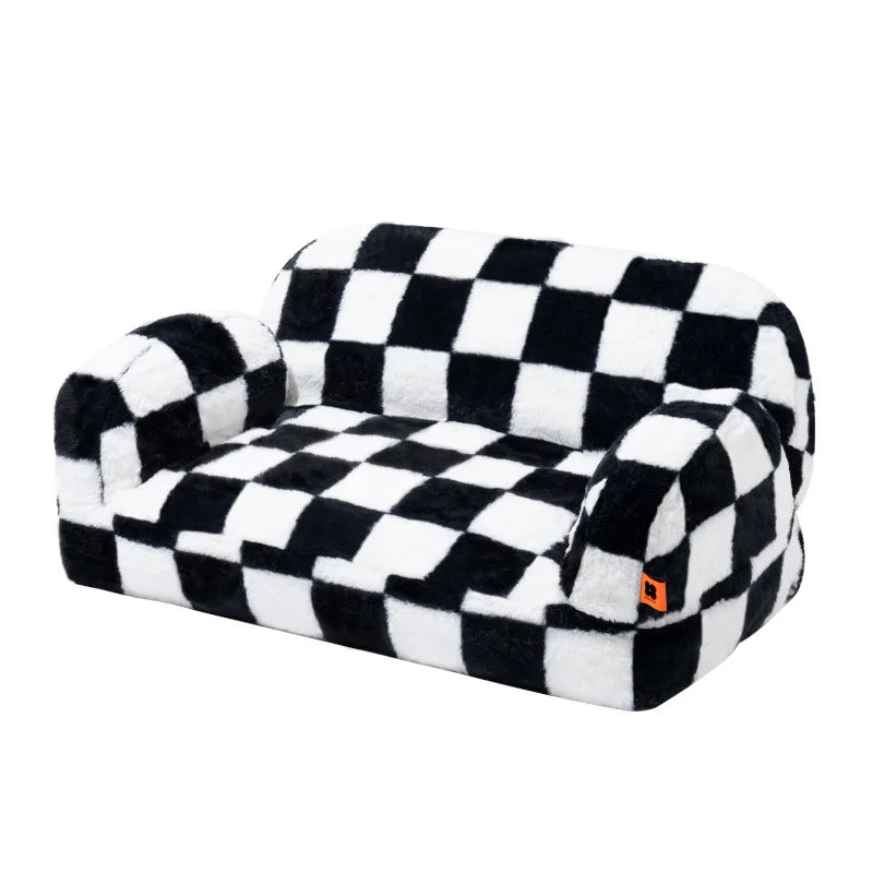Checkered Luxe Dog Sofa