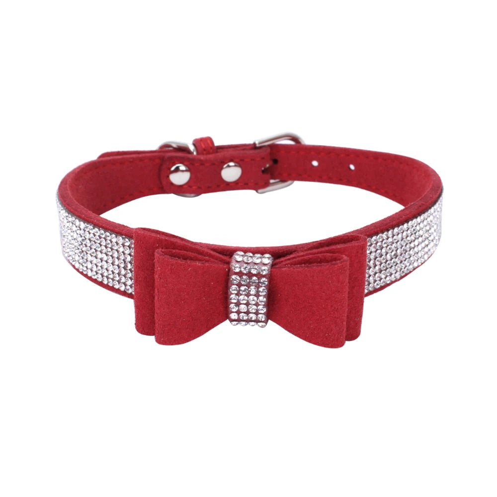 Rhinestone Bow Collar and Leash