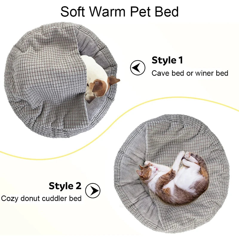 PawPlush Hooded Dog Bed