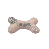 Chewnel Beige Plush Bone Dog Toy