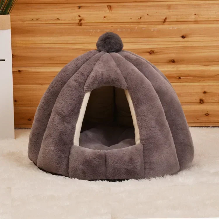 Plush Igloo Dog Bed