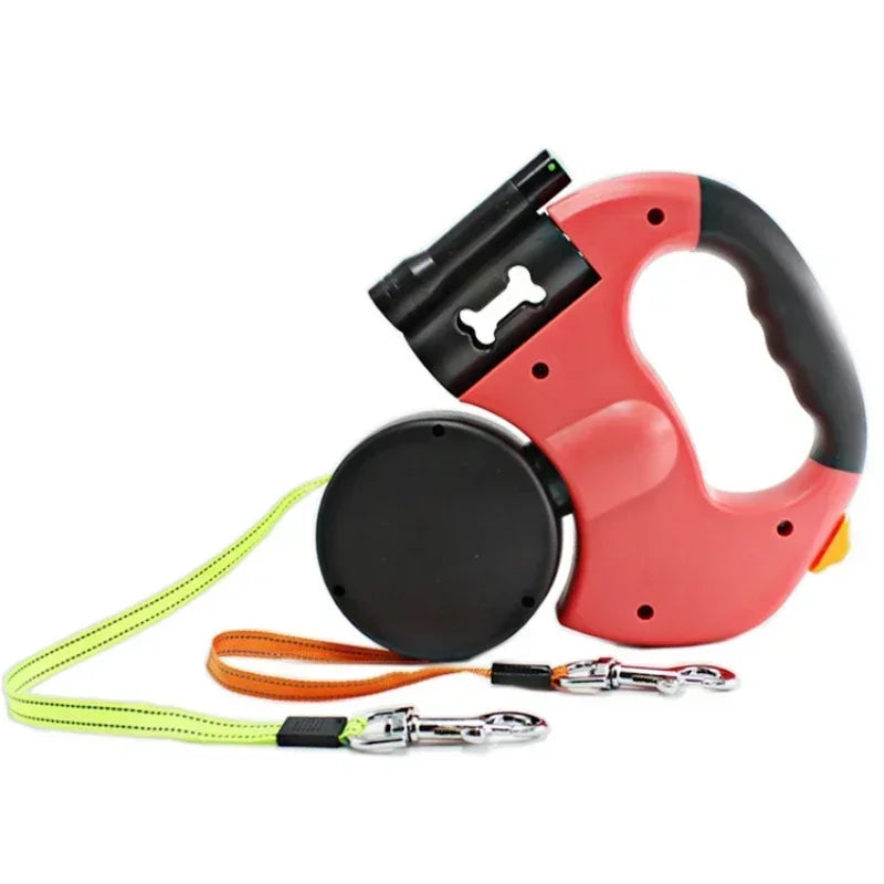 Dual Retractable Leash with Flashlight