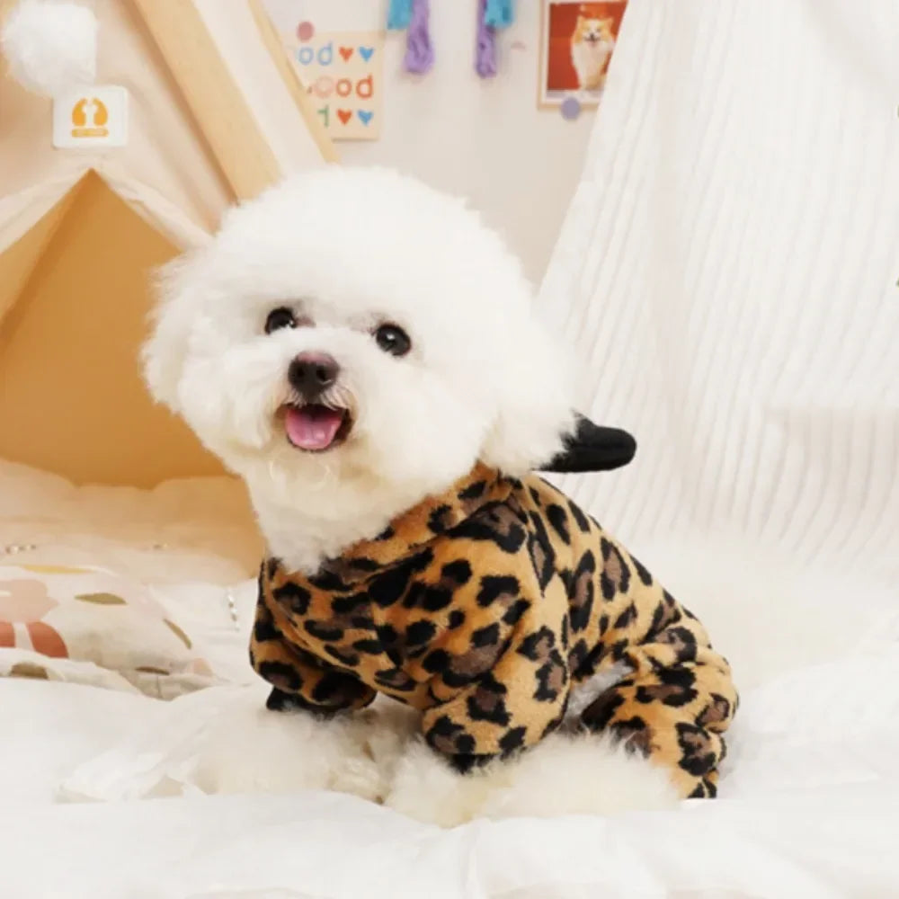 Leopard Fleece Jumpsuit