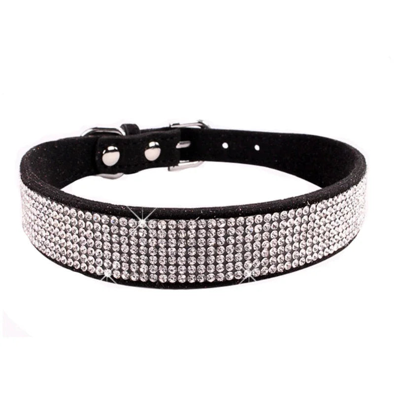 Dog Collar Crystal Glitter Rhinestone Pet Collars Zinc Alloy Buckle Collar For Small Medium Dogs Cats Chihuahua Pug Dog Collar