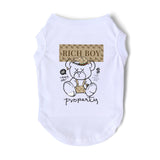Dog Rich Boy Puppy Singlet Clothes Cotton Small Medium Chihuahua Frenchie Yorkshire Spring Summer Casual Streetwear Costume