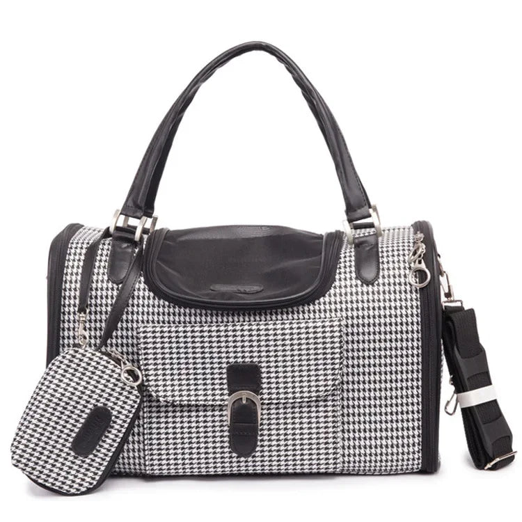 PawLuxe Houndstooth Dog Carrier
