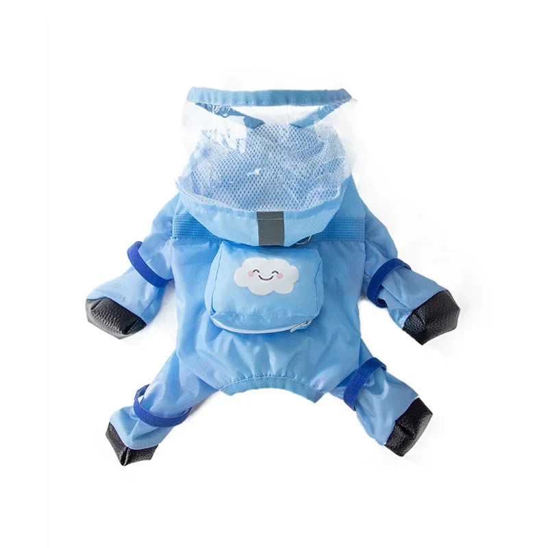 PawLuxe Reflective Hooded Raincoat Jumpsuit