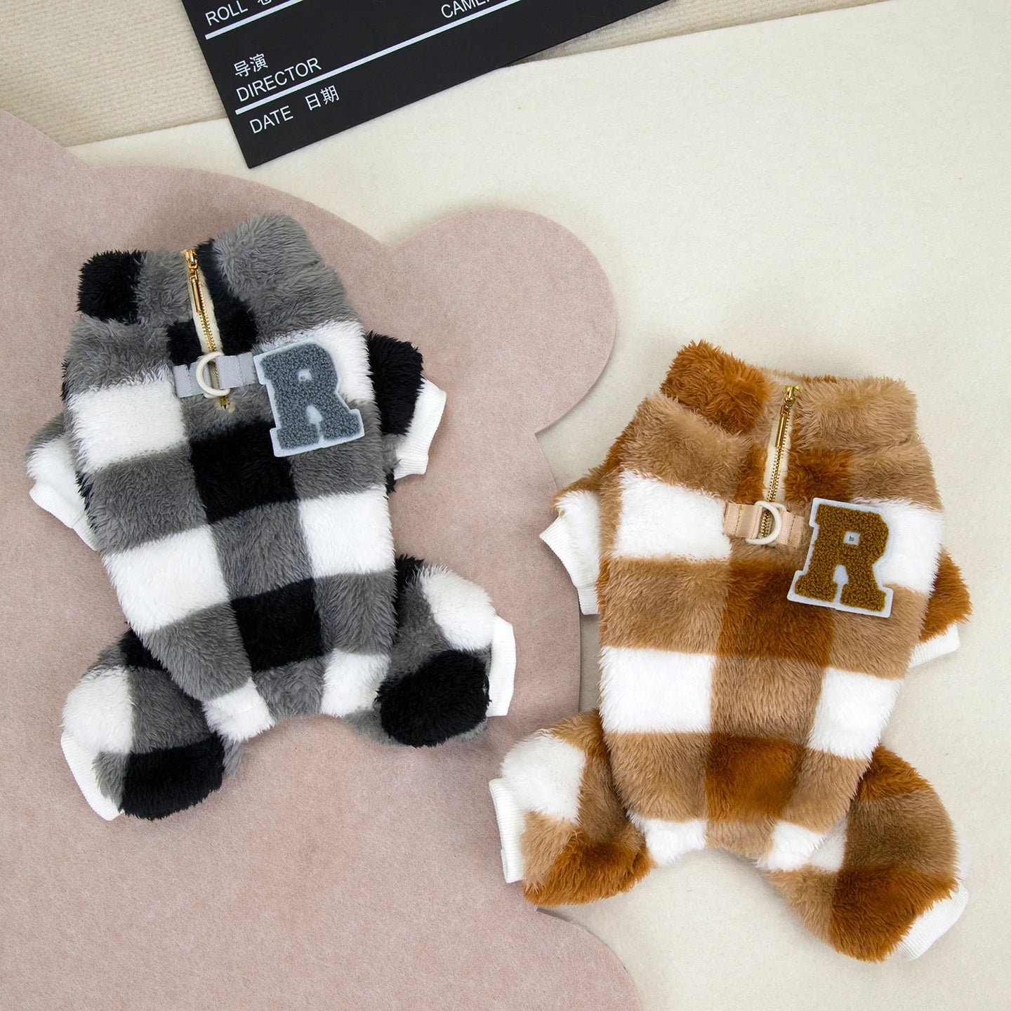 Plaid Varisty Fleece Jumpsuit