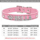 Bling Crystal Puppy Dog Collars Personalized Rhinestone Small Dog Collar Custom Chihuahua Necklace with Charms Pet Accessories