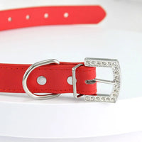 Crystal Glitter Rhinestones Pet Collar Leather Puppy Necklace Collars For Small Medium Large Dogs Cat Chihuahua Pug Accessories