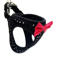 Dog Harness Leash Set Dog Chest Harness Vest WIth Bowtie Small Diamond Decoration Soft Harness Vest For Small Medium Dogs